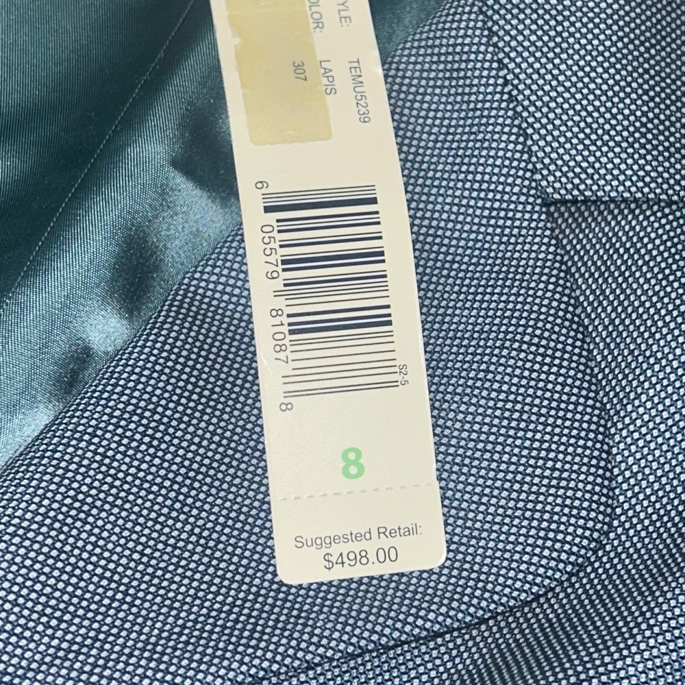New Ellen Tracy Wool Blazer Womens 8 Blue Lapis NWT Tailored Jacket 20x23 $498 - Picture 4 of 16
